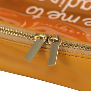 Trousse de Maquillage Transparente en PVC Brillant et Écologique pour Femme avec Fermeture Éclair, Motif Lettre et Design Trolley Mignon - Product Image 3