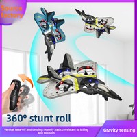 Avion de combat quadrirotor V18 pour débutants, en mousse EVA, 6 canaux, pour usage intérieur, avec recharge, pour figures aériennes