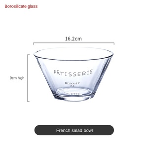 Cuenco de fruta con alfabeto francés europeo para ensalada, Bol transparente para postre, vajilla para comida - Product Image 6