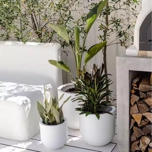 Macetas Esféricas Grandes de Fibra de Vidrio Ecológicas y Modernas para Jardín, con Orificios de Drenaje, Ligeras, Duraderas, Pintadas, para Interiores y Exteriores - Product Image 3