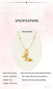 Collar <span class=keywords><strong>de</strong></span> Plata 925 con <span class=keywords><strong>Cadena</strong></span> <span class=keywords><strong>de</strong></span> Bolas <span class=keywords><strong>de</strong></span> Lujo Francesa, Adornado con Mariposas 3D <span class=keywords><strong>Doradas</strong></span>, para Compromiso o Boda - Product Image 3