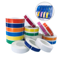 Étiquettes thermiques directes de taille personnalisée, papier, cercle coloré, autocollantes, imprimables, transfert thermique, rouleau d'étiquettes vierges, promotion