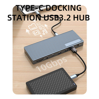 Stasiun Docking USB4 13 Port USB C Hub 40Gbps HDMI 2.1 8K 60Hz 2.5G LAN PD 100W Pembaca Kartu SD TF Kompatibel Dengan Thunderbolt 4