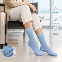 Chaussettes de compression sportives à bord festonné, avec soutien gradué du mollet, taille graduée, motif, placement du logo, pack d'entretien