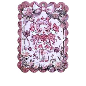 Manik-manik timbul dua sisi seri warna kopi lucu DIY tembus lubang, aksesoris manik-manik bermotif - Product Image 6