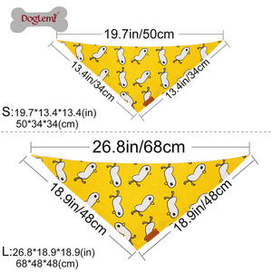 وشاح قطني صديق للبيئة للكلاب من دوجليمي، منشفة مانعة للانزلاق مطبوعة على شكل مثلث، إكسسوار أنيق للرأس لحفلات الكريسماس والهالوين - Product Image 4