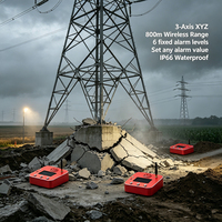 Moniteur de tremblement de terre inclinable Power Pylon Foundation 001 Deg IP66 avec structure de montage magnétique et alarme, base de pylône continue
