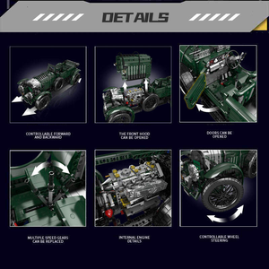 Mould <span class=keywords><strong>King</strong></span> 13191 Voiture classique Blwer vert foncé, télécommande, assemblage difficile, jouets de puzzle, ensembles de blocs de construction - Product Image 5