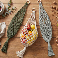 Sac de rangement en filet pour fruits et légumes, panier suspendu de cuisine tissé à la main, organisateur de produits frais en maille