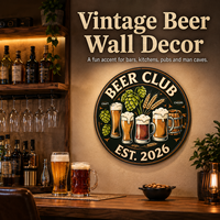 Panneaux en aluminium personnalisés avec logo, style antique/moderne, pour brasserie, bar, marque, impression UV en relief, imperméables, écologiques