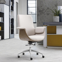 Chaise de bureau exécutive moderne promotionnelle en cuir, inclinable, avec base chromée et hauteur réglable