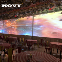 Restaurant à thème artistique, projection interactive holographique immersive, expérience culinaire immersive, projecteur mural et de sol holographique
