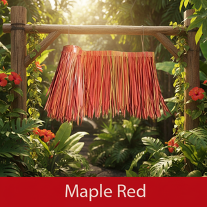 Toiture en chaume artificiel rouge érable en gros, chaume <span class=keywords><strong>synthétique</strong></span> en plastique imperméable pour toiture ou décoration intérieure - Product Image 2