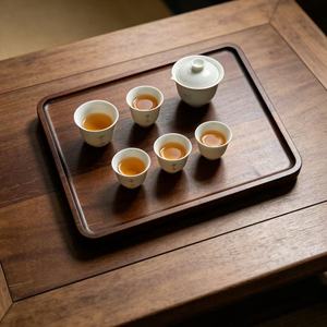Acacia Wood Serving <b>Tray</b> 34x25x2cm Solid Color For <b>Tea</b> Coffee Hotel Use - Product Image 2