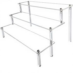 Exhibidor Acrílico de 3 Niveles AZEAM, Transparente, para Perfumes, Colonia, Cupcakes, <span class=keywords><strong>Amiibo</strong></span>, Figuras y Postres - Product Image 1