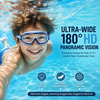 YL2100 Kacamata Renang Anak-anak Tahan Air dan Antikabut Kacamata Selam Bingkai Besar Headset Kacamata Renang HD