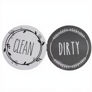 Autocollant magnétique double face pour <span class=keywords><strong>lave</strong></span>-<span class=keywords><strong>vaisselle</strong></span> de cuisine, signalisation Propre/Sale, design lettres, aimant de réfrigérateur moderne, fabrication sur mesure - Product Image 1