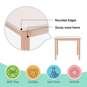 Ensemble table et chaises en bois pour enfants de 3 à 8 ans, facile à nettoyer, pour manger, prendre des collations et jouer - Product Image 5