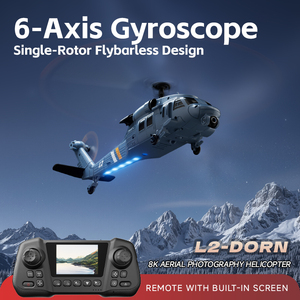 NOUVEAU <span class=keywords><strong>Hélicoptère</strong></span> RC SJY-L2 Apache <span class=keywords><strong>avec</strong></span> grand <span class=keywords><strong>écran</strong></span>, télécommande, gyro 6 axes, rotor unique, flux optique aérien 4K - Product Image 3