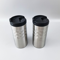 Gobelet à café réutilisable Diamond 350 ml, design classique, intérieur en plastique et extérieur en acier inoxydable