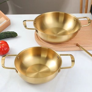 Korean Style Ramen Pot Stainless Steel 4.1L-6L Induction Compatible Double Handle Hot Pot For Party Use - Product Image 2