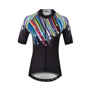 Camiseta de Ciclismo Personalizada con Estampado por Sublimación OEM, Diseño de Estrella Colorida, Tela Ligera de Bajo Denier, Manga Corta para Equipos Deportivos - Product Image 1