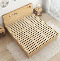 Lit pliant en bois au design moderne avec tiroir de rangement et lampe