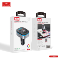 Earldom QC3.0 Cargador de coche con llamadas manos libres, transmisor inalámbrico BT 5,0 FM Receptor de radio Cargador de Puerto USB dual para Samsung