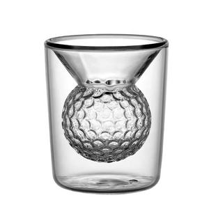 Vente en gros à prix réduit Verre à whisky personnalisé en forme de balle de golf en verre borosilicate de haute qualité - Product Image 1