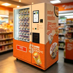 Distributeur automatique de nouilles ramen chaudes instantanées avec écran tactile de 15,6 pouces, service en libre-service 24h/24, eau chaude, Wifi 4G, kiosque personnalisé - Product Image 1