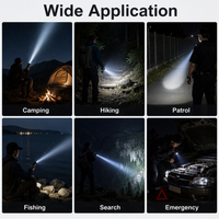 Lampe de poche LED à double alimentation, 5 modes, interrupteur à clic, torche tactique pour la marche nocturne, le camping, la randonnée, la chasse, utilisation en extérieur