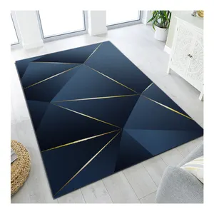 Tapete de luxo 3d antiderrapante lavável tapete alfombra digital 3d tapete de área para sala de estar tapete preto