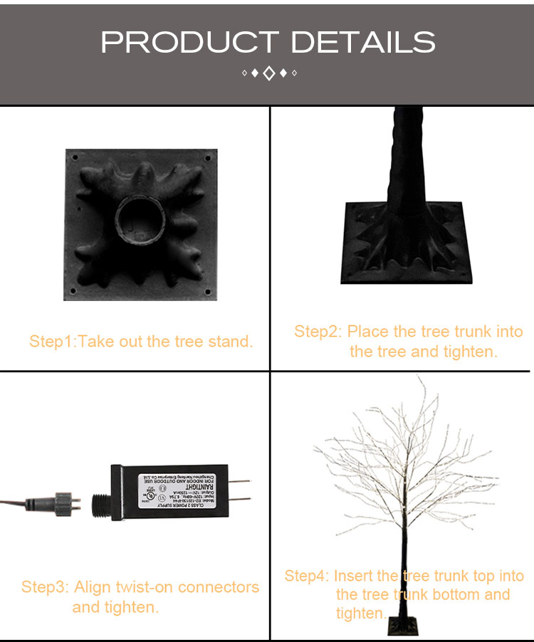 KanLong Newish LED Tree Light - 200L Warm White Indoor/Outdoor Decoration Light