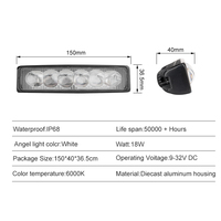 RCJ LED lampe de travail 12V 18W 5D LED lampes auxiliaires pour camion voiture accessoires LED lampes de travail