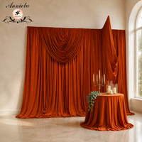 ANNIELU Rideaux en velours pour décoration de mariage, toile de fond, rideau orange brûlé, taille personnalisée, couleur personnalisée