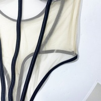 Sous-vêtements transparents érotiques, combinaison nue, ensemble une pièce, maille transparente, lingerie sexy pour femmes