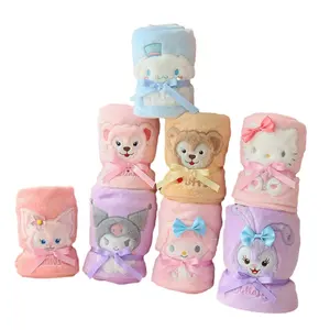 Hot Sanrio kuromi giai điệu của tôi bé flannel chăn dễ thương nhồi bông chăn đồ chơi sang trọng Anime nhân vật chăn bé thứ bán buôn