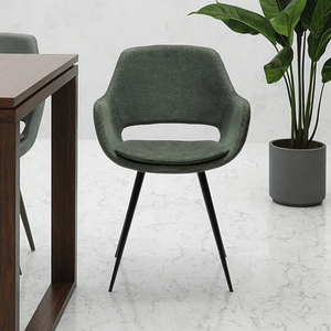 Silla de Comedor <span class=keywords><strong>OHH</strong></span> Tapizada en Terciopelo con Patas de Metal Negro, Tela de Cuero/PU, Suministro Directo de Fábrica para el Hogar y la Cocina - Product Image 3