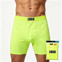 Boxers de sport pour hommes en coton doux et extensible, avec large ceinture élastique, personnalisables avec logo, pour la course et l'entraînement