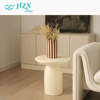 HZX table basse de luxe nordique en fibre de verre personnalisée texture mate table basse circulaire d'extérieur moderne et minimaliste