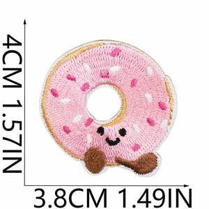 Patchs thermocollants brodés Thé au lait, Donut, Ananas, Avocat, Œuf, Pain pour vêtements d'enfants - Product Image 5