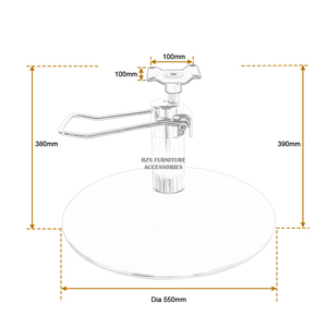 Pompe hydraulique réglable en hauteur d'accessoires de chaise de salon de petite taille avec la base ronde de chrome de dia.550mm et <span class=keywords><strong>le</strong></span> mécanisme carré de <span class=keywords><strong>chaie</strong></span> - Product Image 6