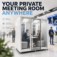 Cabine de réunion acoustique modulaire insonorisée pour 4 personnes, espace de travail privé pour conférences