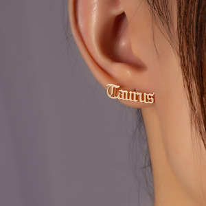 Hainon-pendientes de botón del zodiaco para mujer y niña, joyería, regalo de cumpleaños, 12 - Product Image 2