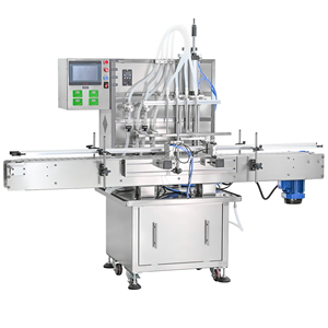 Máquina Llenadora Automática de 4 Cabezas con Transportador Antigoteo para Pasta de Chile, Champú, Miel, Perfume, Jugo, Aceite, Alcohol, Solvente - Product Image 1