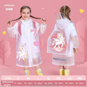 Impermeable para Estudiantes con Cubierta para Mochila, Diseño de Dibujos Animados, Poncho Impermeable para Niños, Ropa de Lluvia para Clima Tormentoso - Product Image 5