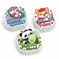 Autocollants personnalisés en vinyle découpés à la forme, mignons, kawaii, de dessin animé, imperméables et résistants aux UV, adhésifs pour emballage avec logo de marque