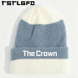 Gorros de Punto Personalizados con Logotipo, Gorro de Invierno a Rayas de Dos Tonos, Tejido Suave, con Borde Reforzado, Venta al Por Mayor, Fabricante - Product Image 5