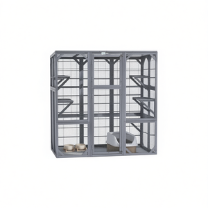 Jaula para Gatos, Casa para Mascotas, Metálica, Rectangular, Interior, Cómoda, Diseño Moderno, Modelo D0100HA8UAU - Product Image 1