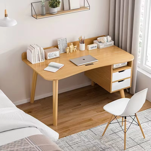 Bureau en bois minimaliste, fonctionnel, élégant, peu encombrant, disponible en plusieurs tailles, avec rangement sous tiroir, idéal pour les bureaux à domicile et les salles d'étude - Product Image 4
